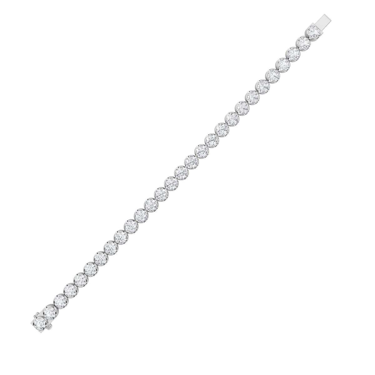 15CTW Round Lab-Grown Diamond Prong Tennis Bracelet 28 Stones