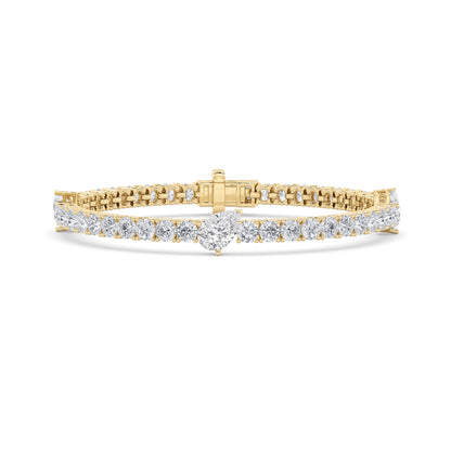 10CTW Pear Lab-Grown Diamond Prong East West Station Bracelet 47 Stones
