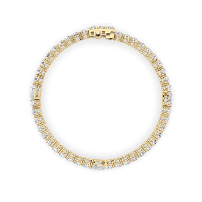 10CTW Pear Lab-Grown Diamond Prong East West Station Bracelet 47 Stones
