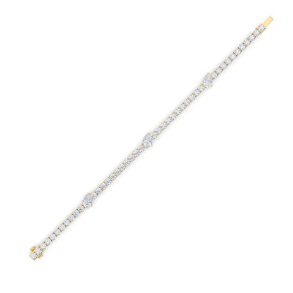 10CTW Pear Lab-Grown Diamond Prong East West Station Bracelet 47 Stones