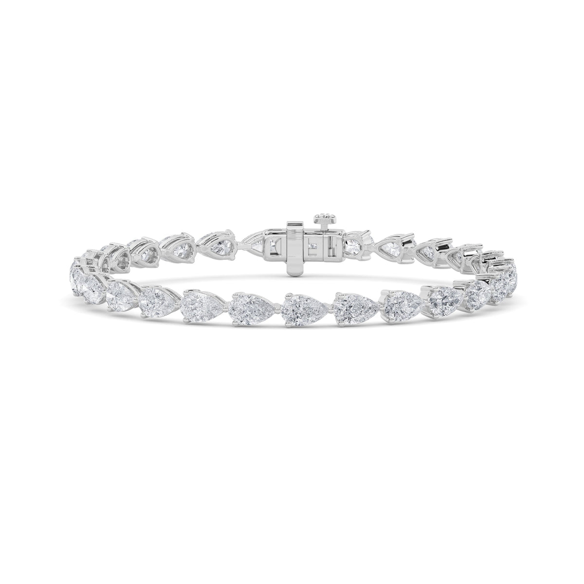 8.5CTW Pear Lab-Grown Diamond Prong Fancy Line Bracelet 27 Stones