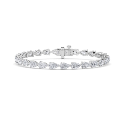 8.5CTW Pear Lab-Grown Diamond Prong Fancy Line Bracelet 27 Stones