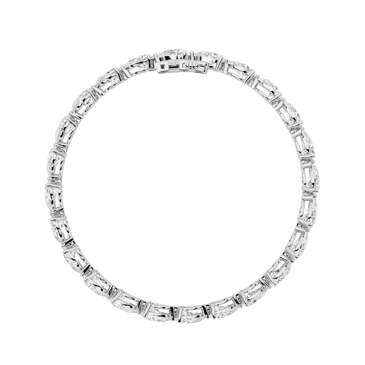 8.5CTW Pear Lab-Grown Diamond Prong Fancy Line Bracelet 27 Stones