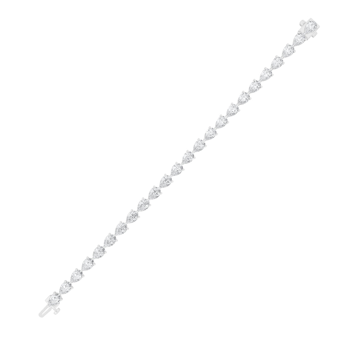 8.5CTW Pear Lab-Grown Diamond Prong Fancy Line Bracelet 27 Stones