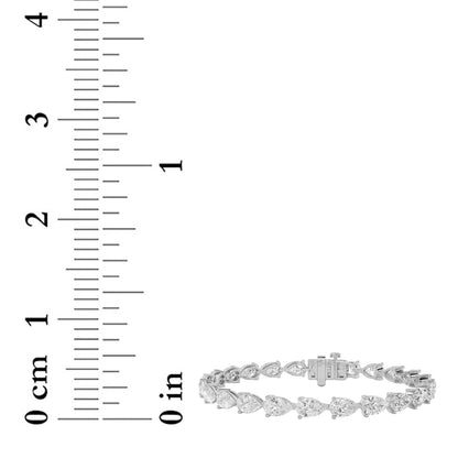 8.5CTW Pear Lab-Grown Diamond Prong Fancy Line Bracelet 27 Stones