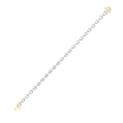 8.5CTW Pear Lab-Grown Diamond Prong Fancy Line Bracelet 27 Stones