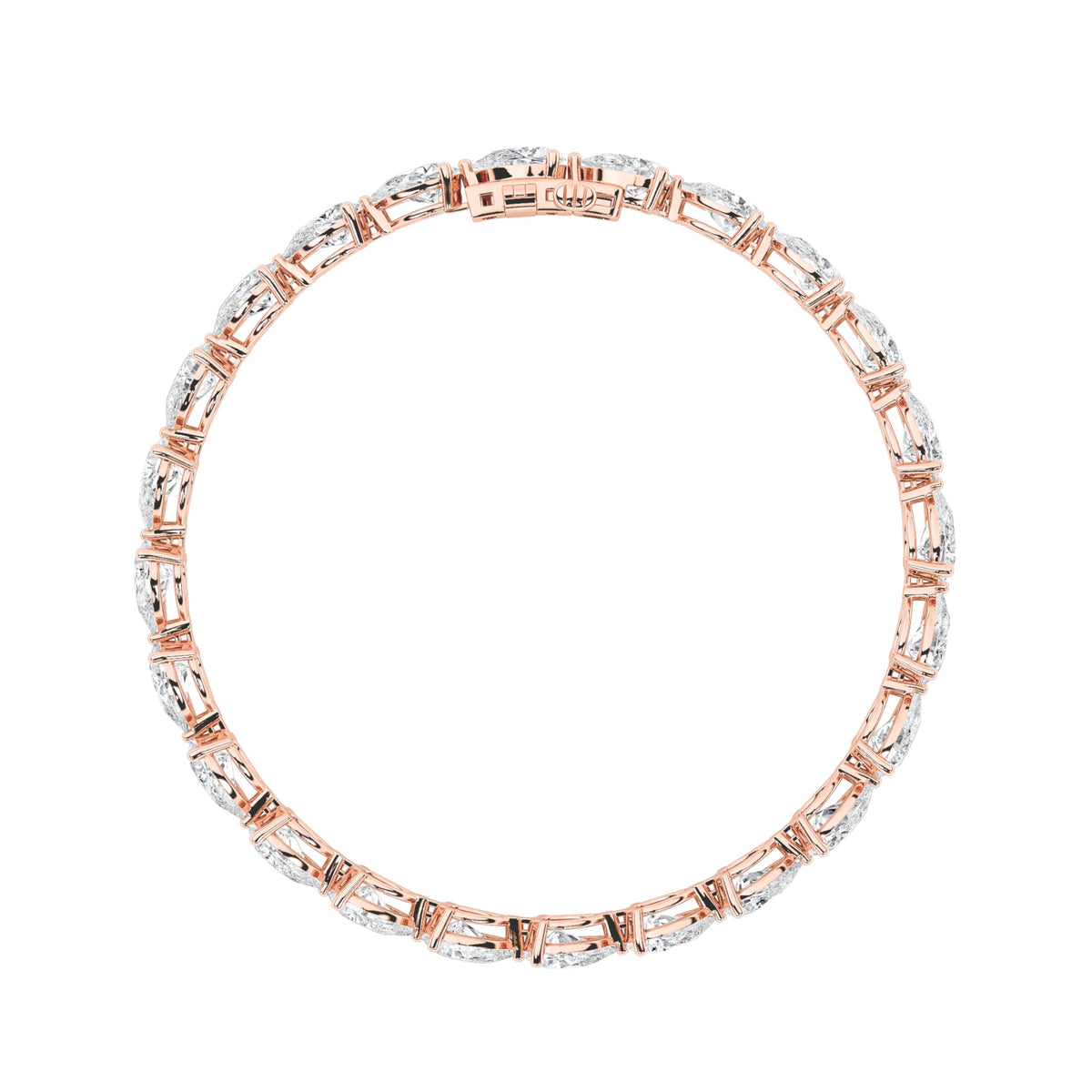 8.5CTW Pear Lab-Grown Diamond Prong Fancy Line Bracelet 27 Stones