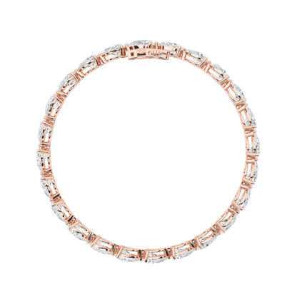 8.5CTW Pear Lab-Grown Diamond Prong Fancy Line Bracelet 27 Stones