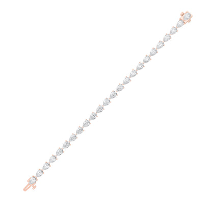 8.5CTW Pear Lab-Grown Diamond Prong Fancy Line Bracelet 27 Stones