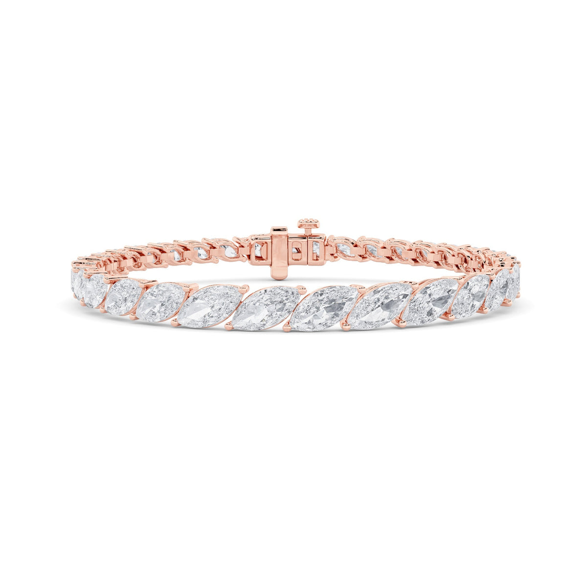13.5CTW Marquise Lab-Grown Diamond Prong Bracelet 33 Stones