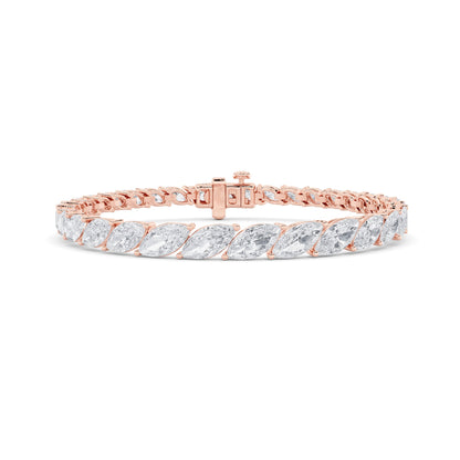 13.5CTW Marquise Lab-Grown Diamond Prong Bracelet 33 Stones