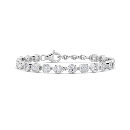 4CTW Mix Lab-Grown Diamond Prong Bracelet 24 Stones