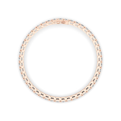 10CTW Round Lab-Grown Diamond Prong Bracelet 44 Stones