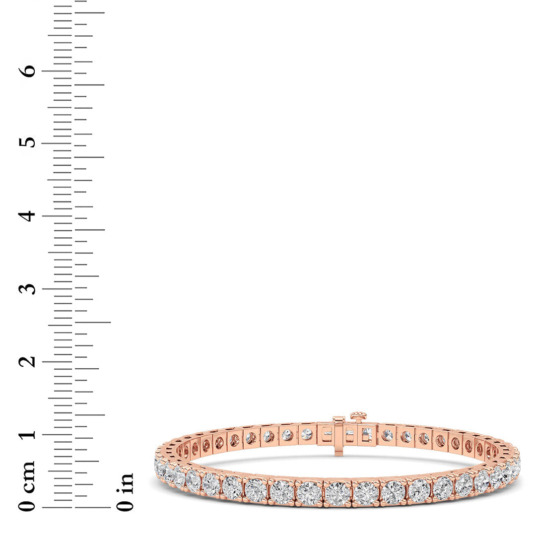 10CTW Round Lab-Grown Diamond Prong Bracelet 44 Stones