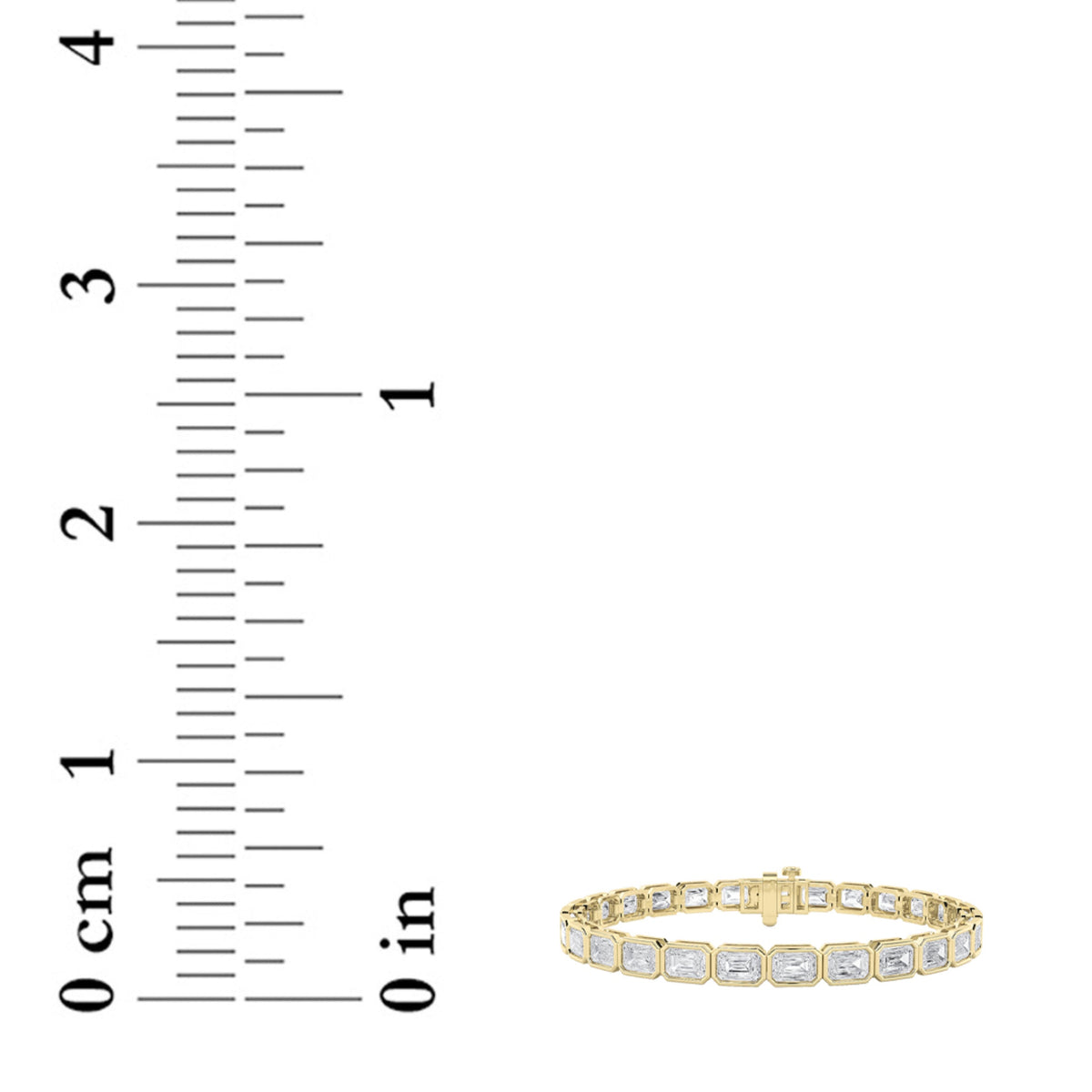 15CTW Emerald Lab-Grown Diamond East West Bezel Set Bracelet 27 Stones