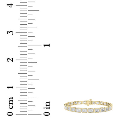 15CTW Emerald Lab-Grown Diamond East West Bezel Set Bracelet 27 Stones