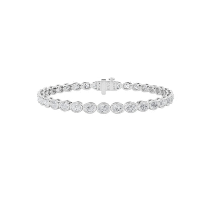10CTW Oval Lab-Grown Diamond East West Bezel Set Bracelet 26 Stones