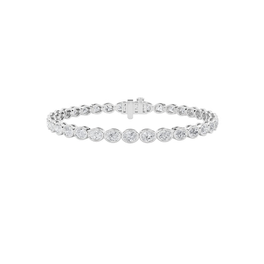 10CTW Oval Lab-Grown Diamond East West Bezel Set Bracelet 26 Stones