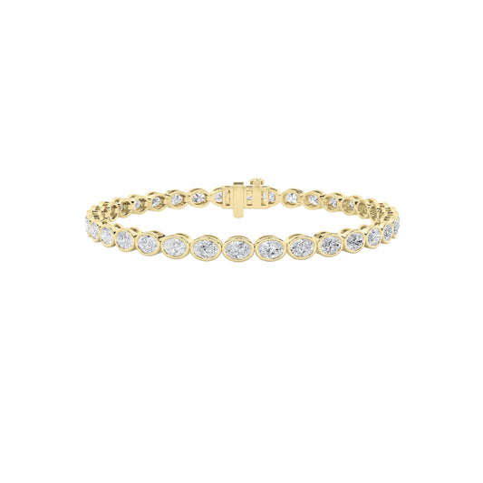 12CTW Oval Lab-Grown Diamond East West Bezel Set Bracelet 24 Stones