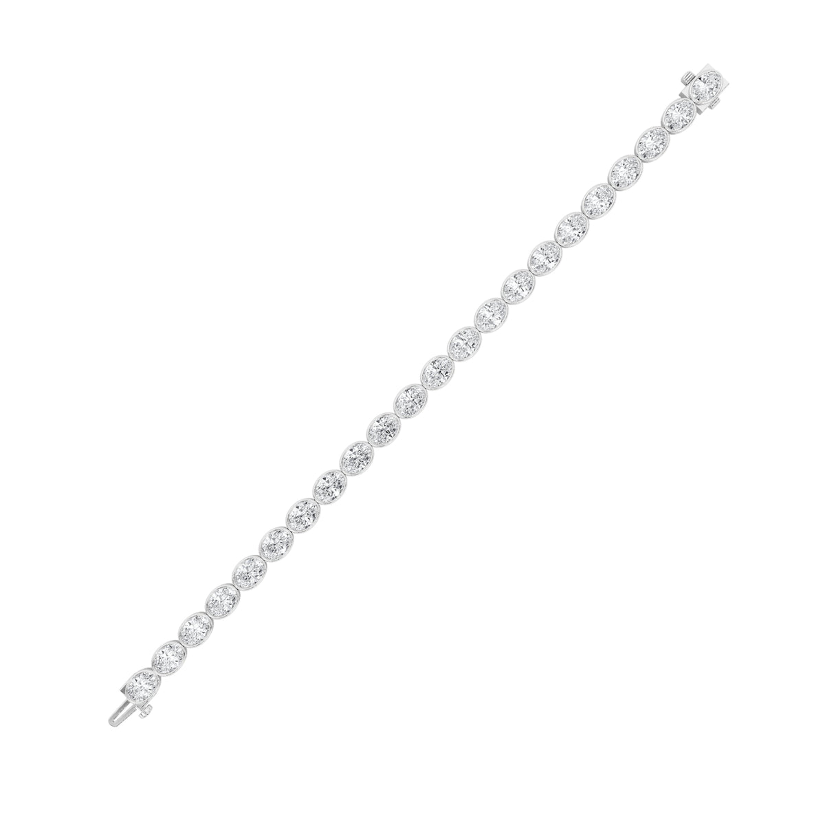 15CTW Oval Lab-Grown Diamond East West Bezel Set Bracelet 22 Stones