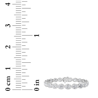 15CTW Oval Lab-Grown Diamond East West Bezel Set Bracelet 22 Stones