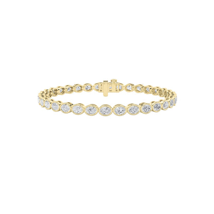 15CTW Oval Lab-Grown Diamond East West Bezel Set Bracelet 22 Stones