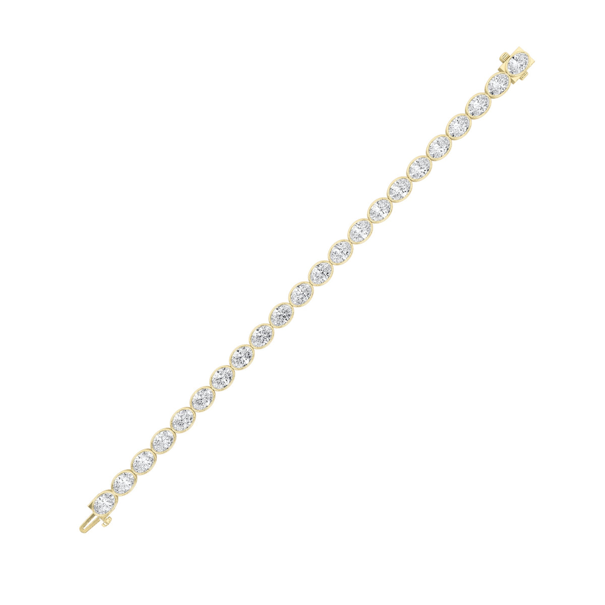 15CTW Oval Lab-Grown Diamond East West Bezel Set Bracelet 22 Stones