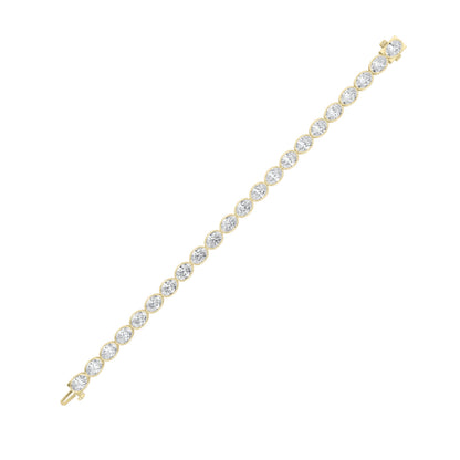 15CTW Oval Lab-Grown Diamond East West Bezel Set Bracelet 22 Stones