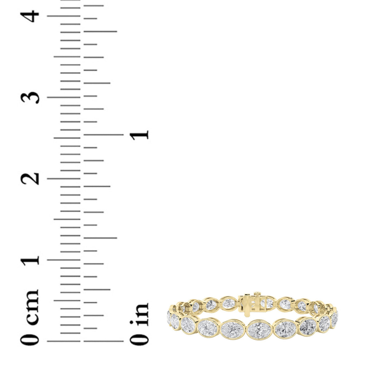15CTW Oval Lab-Grown Diamond East West Bezel Set Bracelet 22 Stones