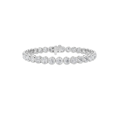 10CTW Round Lab-Grown Diamond East West Bezel Set Bracelet 33 Stones