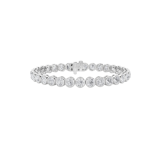 10CTW Round Lab-Grown Diamond East West Bezel Set Bracelet 33 Stones