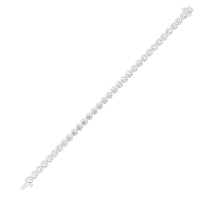 10CTW Round Lab-Grown Diamond East West Bezel Set Bracelet 33 Stones
