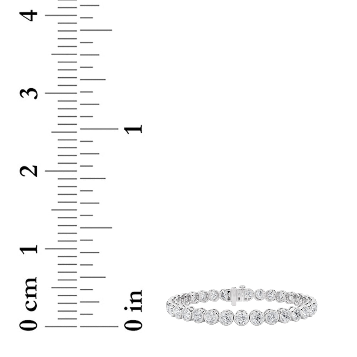 10CTW Round Lab-Grown Diamond East West Bezel Set Bracelet 33 Stones
