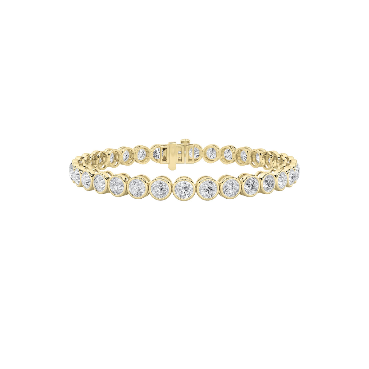 10CTW Round Lab-Grown Diamond East West Bezel Set Bracelet 33 Stones