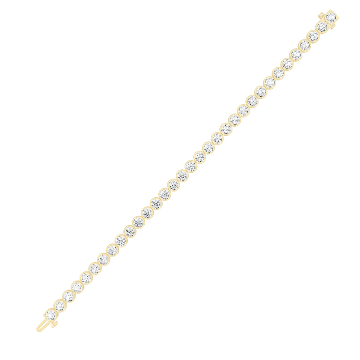 10CTW Round Lab-Grown Diamond East West Bezel Set Bracelet 33 Stones