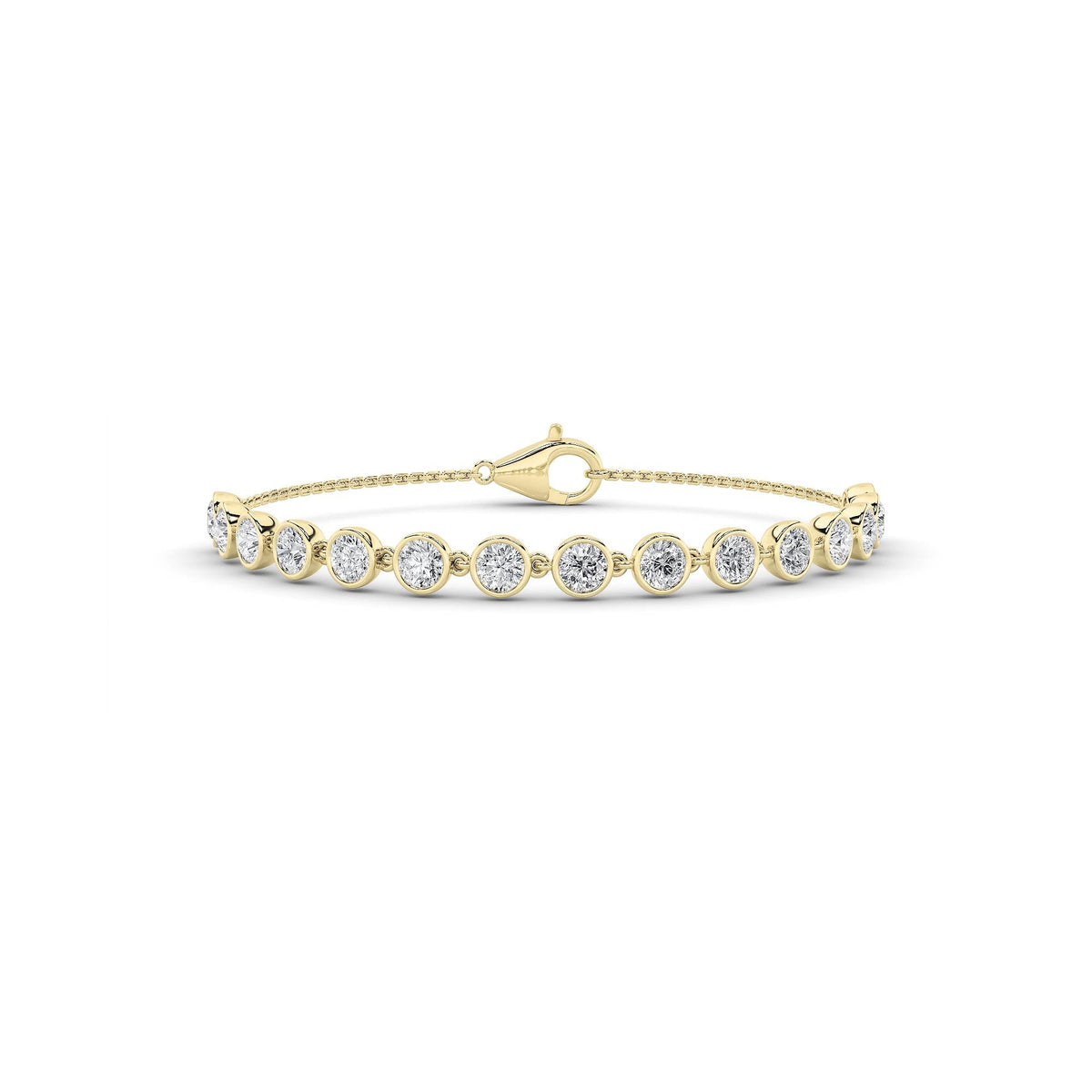 3CTW Round Lab-Grown Diamond Prong Bezel Set Bracelet 15 Stones