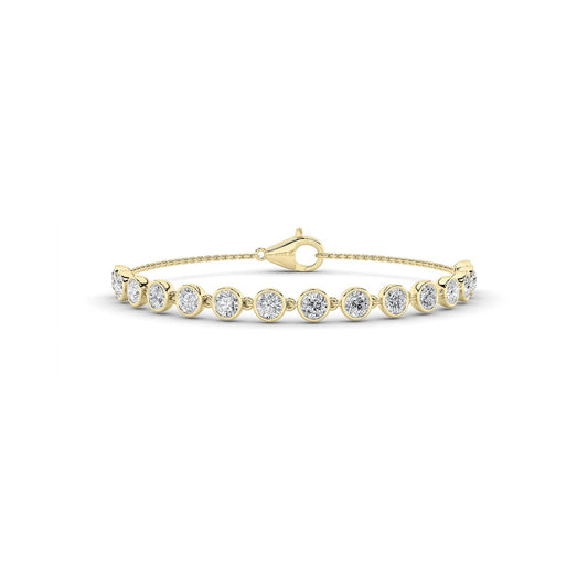 3CTW Round Lab-Grown Diamond Prong Bezel Set Bracelet 15 Stones
