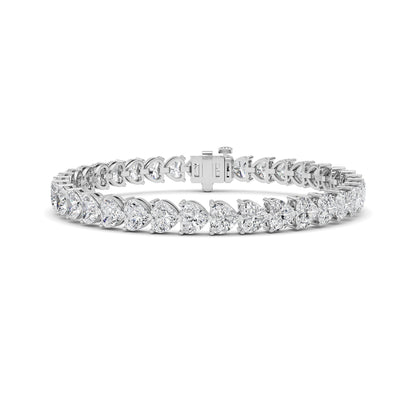18CTW Heart Lab-Grown Diamond Prong Bracelet 36 Stones