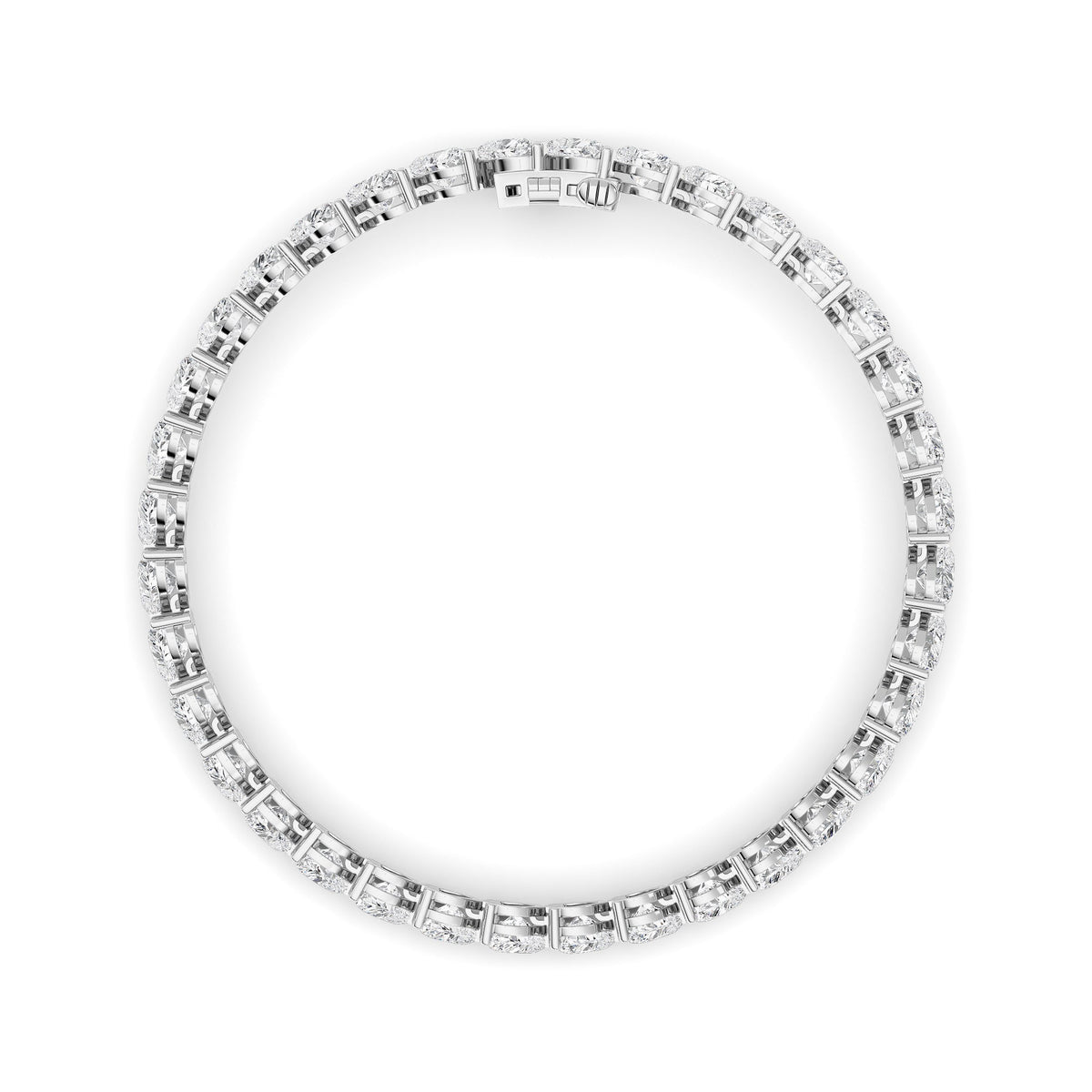 18CTW Heart Lab-Grown Diamond Prong Bracelet 36 Stones