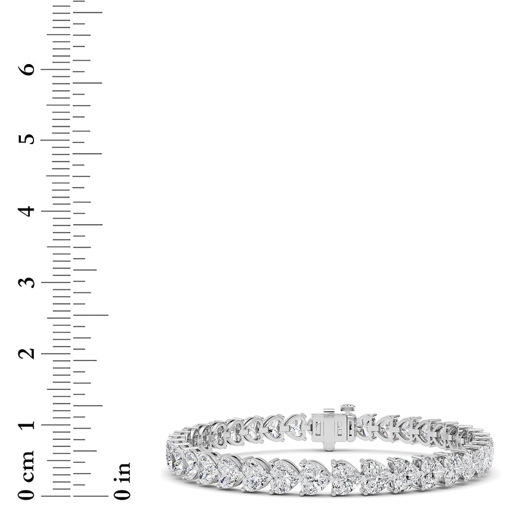 18CTW Heart Lab-Grown Diamond Prong Bracelet 36 Stones