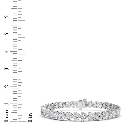 18CTW Heart Lab-Grown Diamond Prong Bracelet 36 Stones