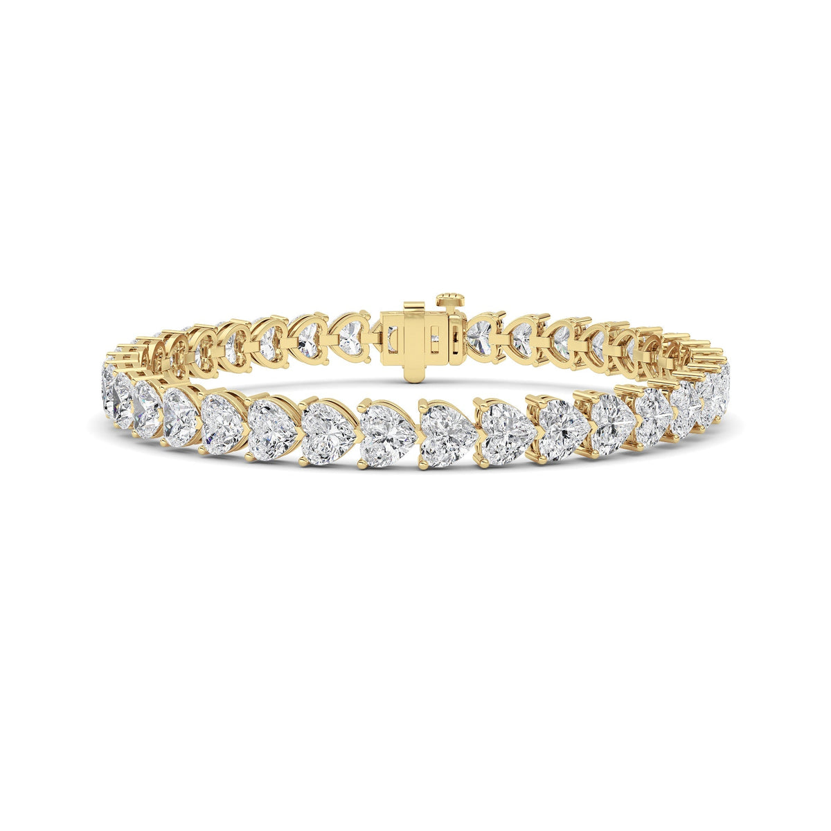 18CTW Heart Lab-Grown Diamond Prong Bracelet 36 Stones