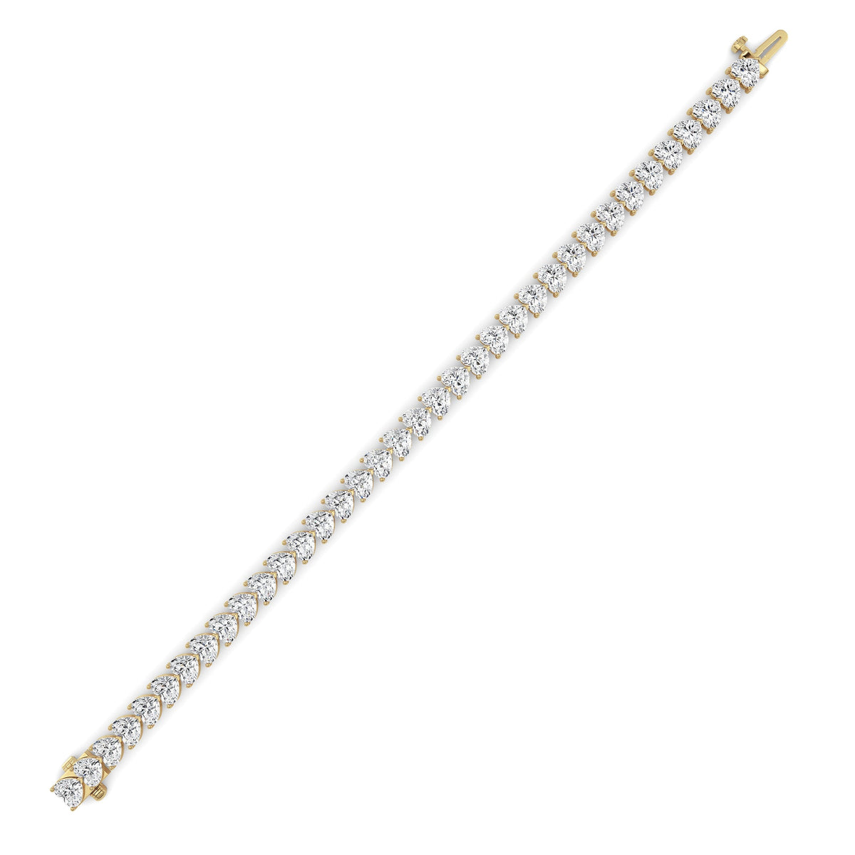 18CTW Heart Lab-Grown Diamond Prong Bracelet 36 Stones