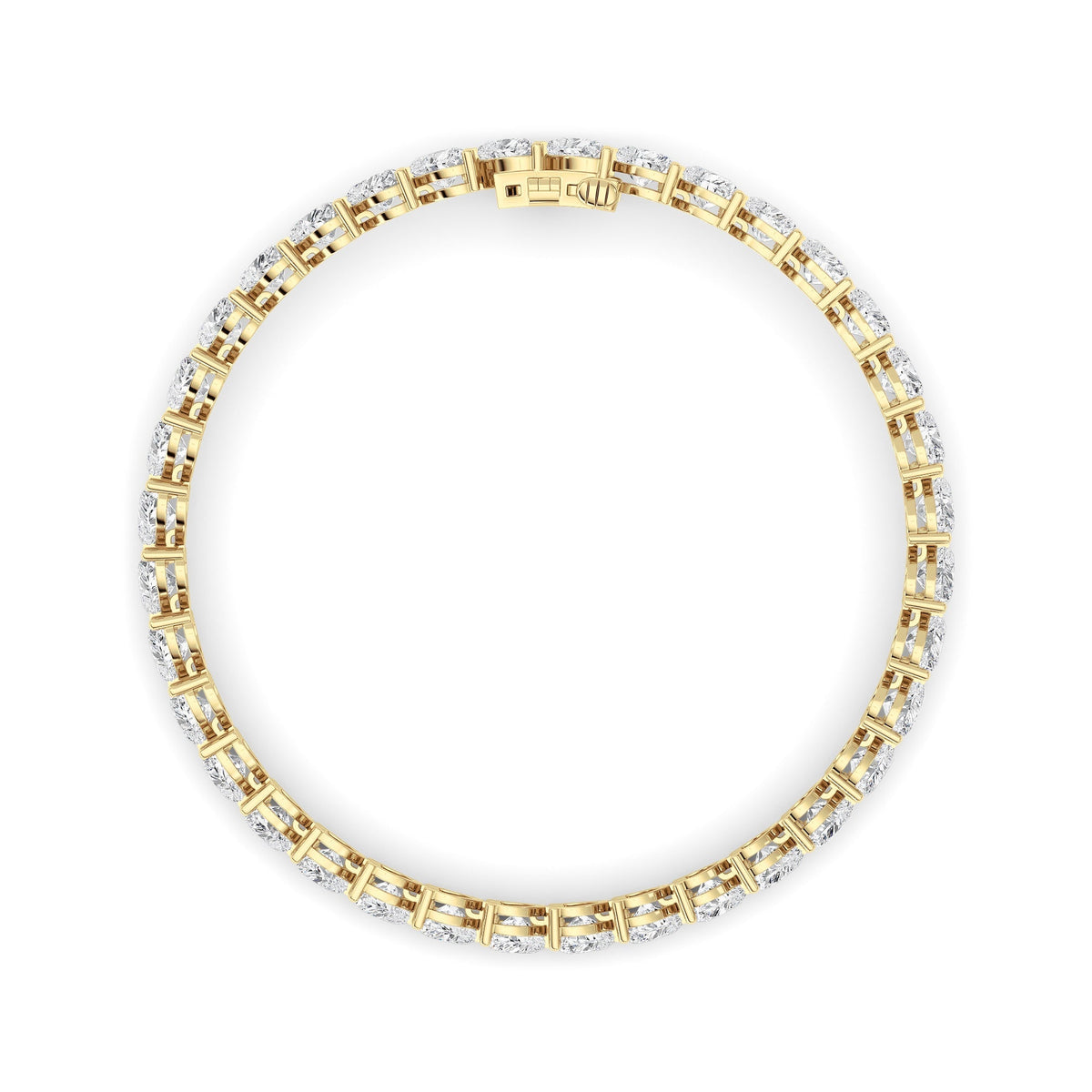 18CTW Heart Lab-Grown Diamond Prong Bracelet 36 Stones