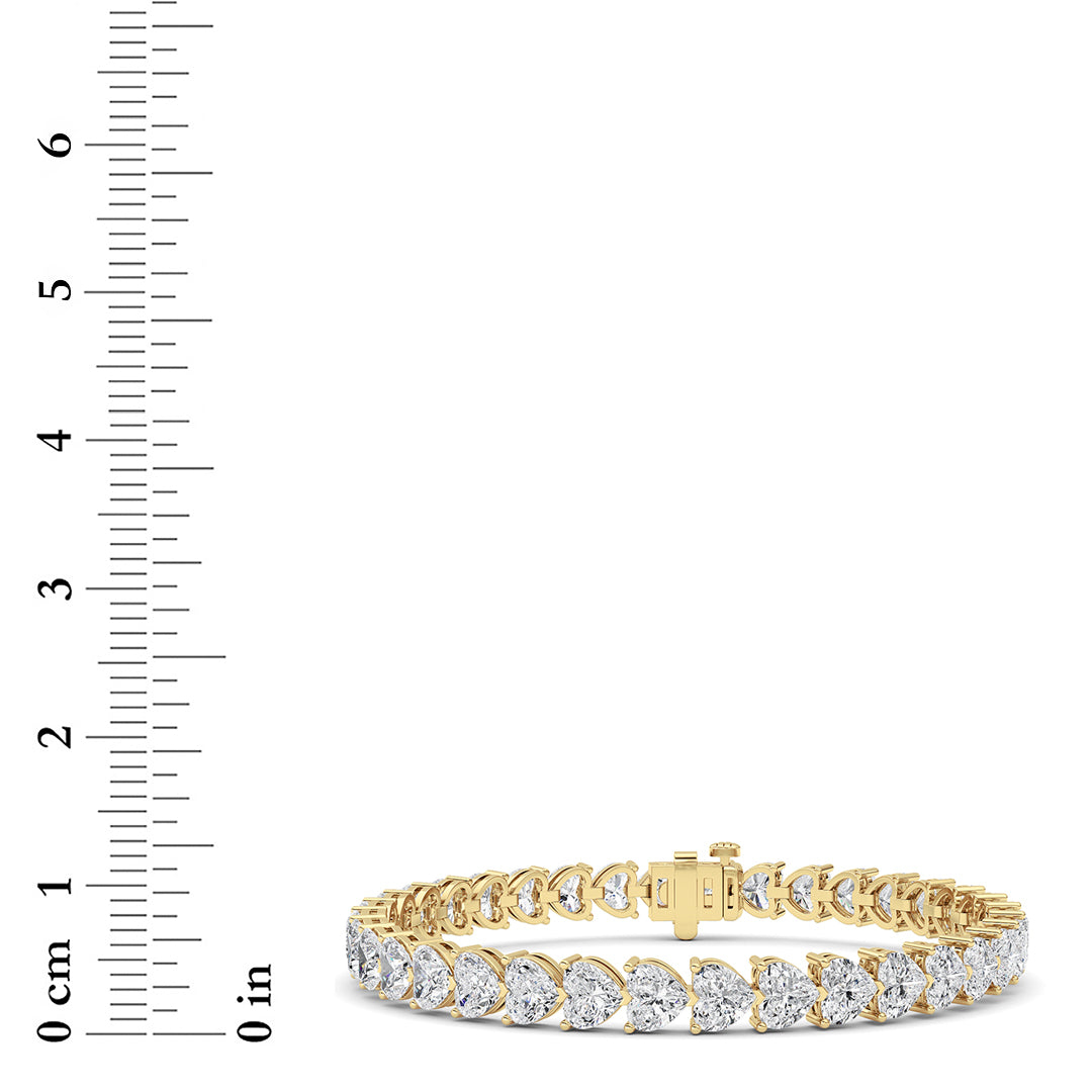 18CTW Heart Lab-Grown Diamond Prong Bracelet 36 Stones