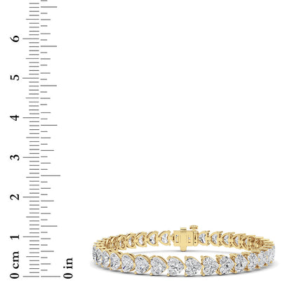 18CTW Heart Lab-Grown Diamond Prong Bracelet 36 Stones