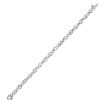 8CTW Oval And Round Lab-Grown Diamond Bezel Set Bracelet 34 Stones