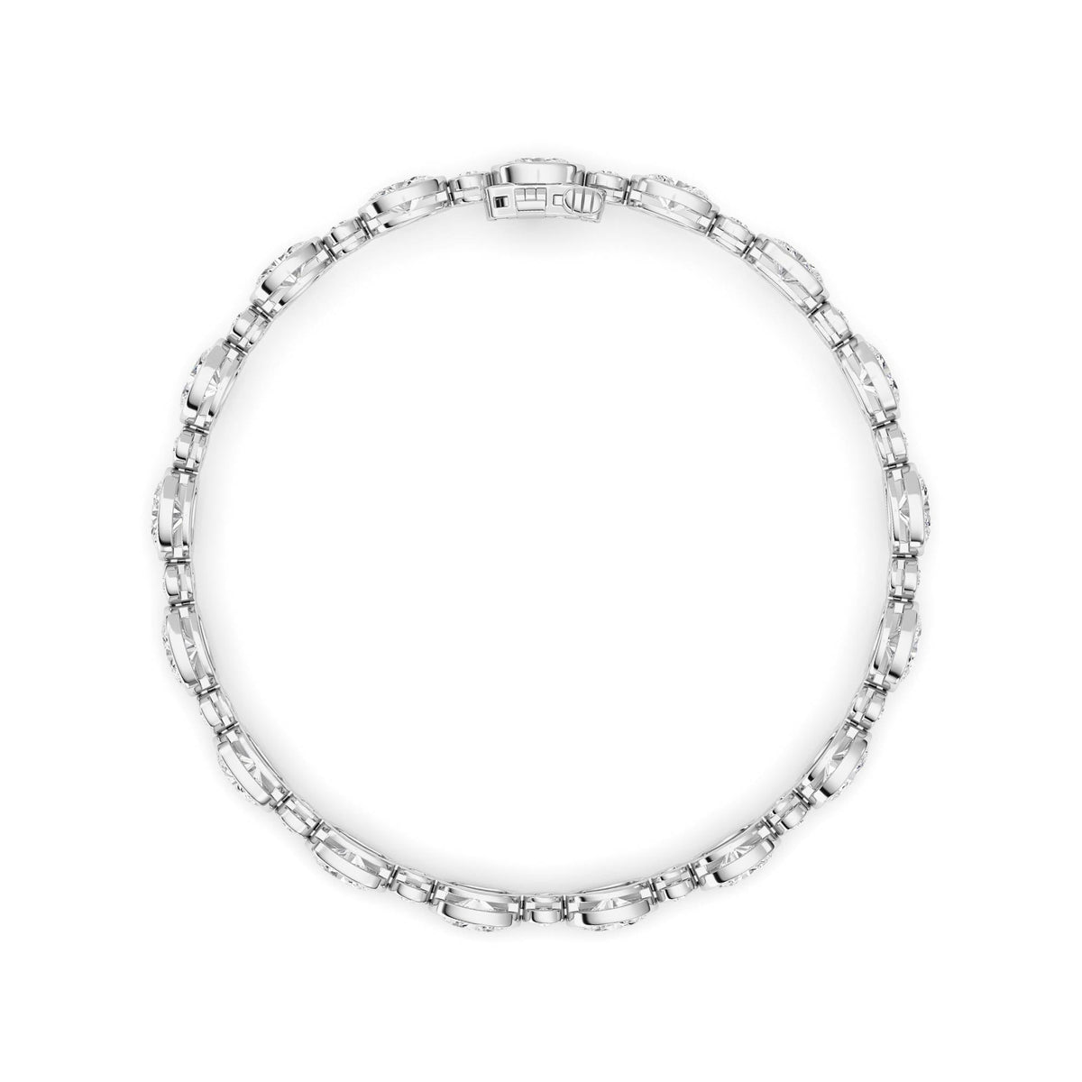 8CTW Oval And Round Lab-Grown Diamond Bezel Set Bracelet 34 Stones