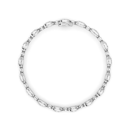 8CTW Oval And Round Lab-Grown Diamond Bezel Set Bracelet 34 Stones