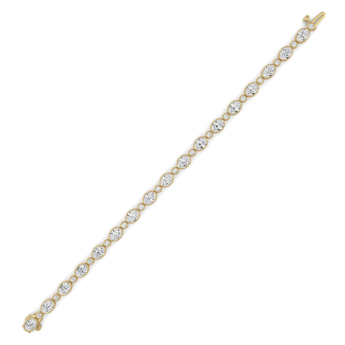 8CTW Oval And Round Lab-Grown Diamond Bezel Set Bracelet 34 Stones